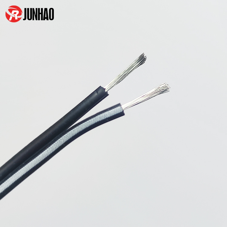 2pin 24AWG Silicone Cable 200 Degree C Silicone Rubber Heat Resistance Ribbon Wire